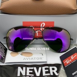 FREE SHIPPING Ray-Ban Aviator RB3025 Purple Mirror